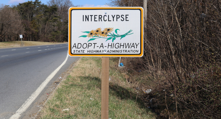 Interclypse adopt a highway sign